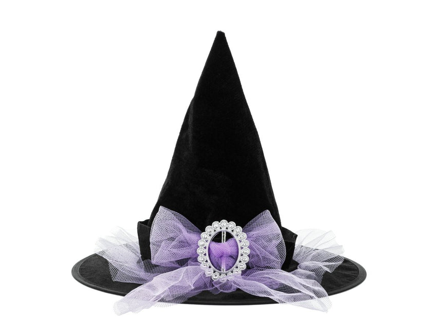 Halloween Heksenhoed Zwart Paars van Partydeco koop je bij Partywinkel