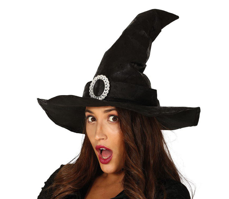 Halloween Heksenhoed Zwarte Gesp van Fiestas Guirca koop je bij Partywinkel