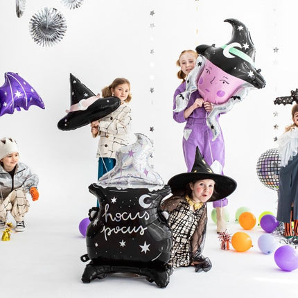 Halloween Helium Ballon Heksenhoed Leeg 57,5cm van Partydeco koop je bij Partywinkel