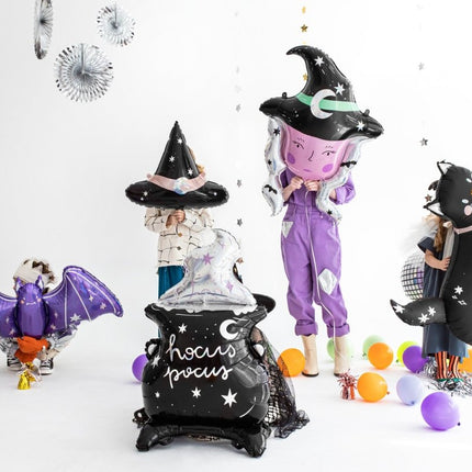 Halloween Helium Ballon Heksenhoed Leeg 57,5cm van Partydeco koop je bij Partywinkel