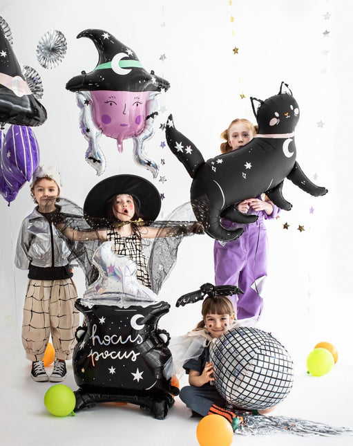 Halloween Helium Ballon Kat Leeg 95cm van Partydeco koop je bij Partywinkel