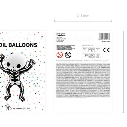 Halloween Helium Ballon Skelet 1m van Partydeco koop je bij Partywinkel