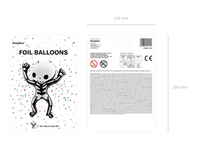 Halloween Helium Ballon Skelet 1m van Partydeco koop je bij Partywinkel