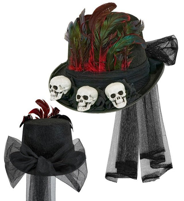 Halloween Hoed Hoog Met Schedels van Widmann koop je bij Partywinkel