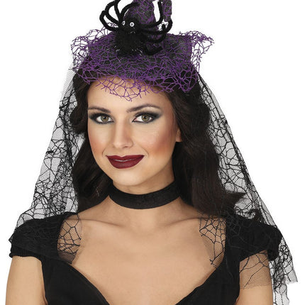 Halloween Hoofdband Heks Met Sluier van Fiestas Guirca koop je bij Partywinkel