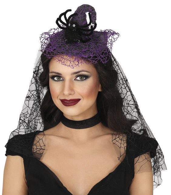 Halloween Hoofdband Heks Met Sluier van Fiestas Guirca koop je bij Partywinkel