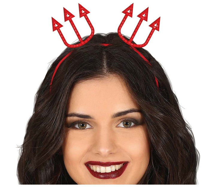 Halloween Hoofdband Rood Drietand van Fiestas Guirca koop je bij Partywinkel