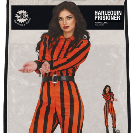 Halloween Jumpsuit Dames Harlekijn Gevangene van Fiestas Guirca koop je bij Partywinkel