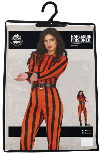 Halloween Jumpsuit Dames Harlekijn Gevangene van Fiestas Guirca koop je bij Partywinkel