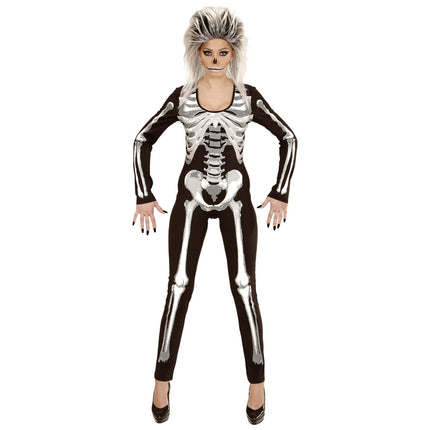 Halloween Jumpsuit Dames Skelet van Widmann koop je bij Partywinkel