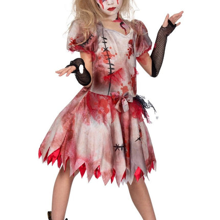 Halloween Jurk Meisje Kort Met Bloed van Wilbers & Wilbers koop je bij Partywinkel