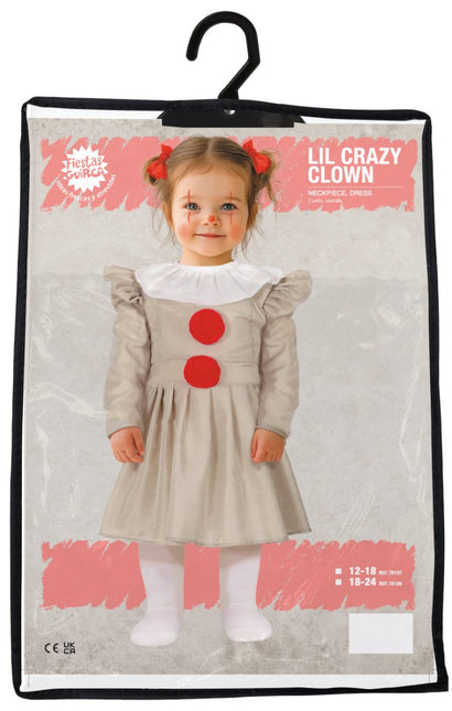 Halloween Jurk Meisje Clown Met Kraag van Fiestas Guirca koop je bij Partywinkel