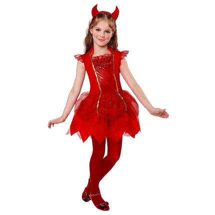 Halloween Jurk Meisje Duivel 2 delig van Widmann koop je bij Partywinkel