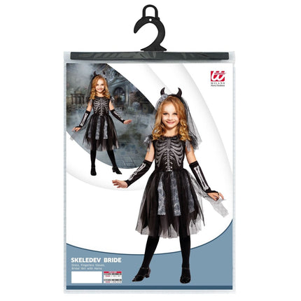 Halloween Jurk Meisje Skelet Bruid van Widmann koop je bij Partywinkel