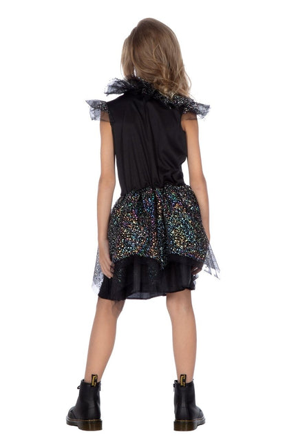 Halloween Jurk Meisje Skelet Met Steentjes van Wilbers & Wilbers koop je bij Partywinkel