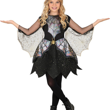 Halloween Jurk Meisje Spinnenwebben En Spin van Fiestas Guirca koop je bij Partywinkel