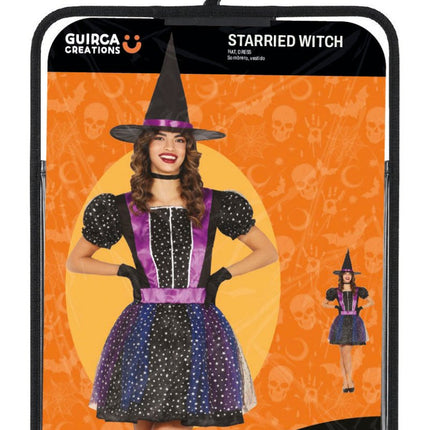 Halloween Jurk Paars Dames Heks Ster van Fiestas Guirca koop je bij Partywinkel