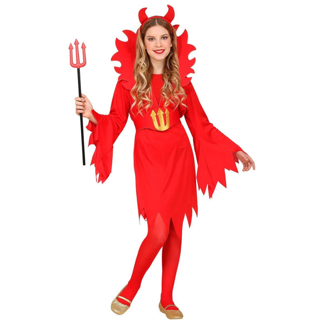 Halloween Jurk Rood Kind Duivel van Widmann koop je bij Partywinkel