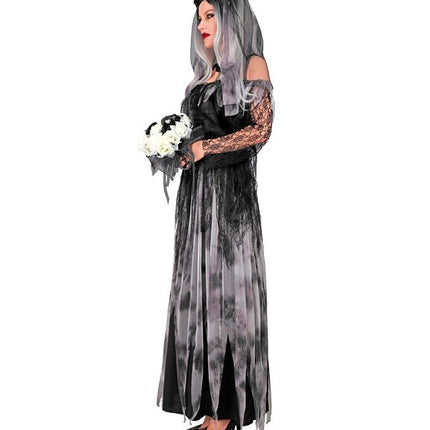 Halloween Jurk Zwart Bruid 2 delig van Widmann koop je bij Partywinkel