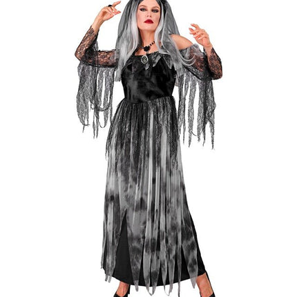 Halloween Jurk Zwart Bruid 2 delig van Widmann koop je bij Partywinkel
