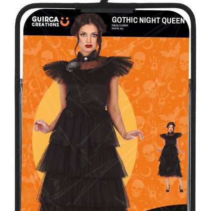 Halloween Jurk Zwart Dames Gotich Queen van Fiestas Guirca koop je bij Partywinkel