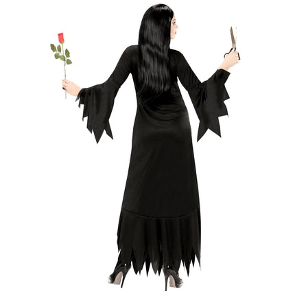 Halloween Jurk Zwart Dames Mortisia Lang van Widmann koop je bij Partywinkel