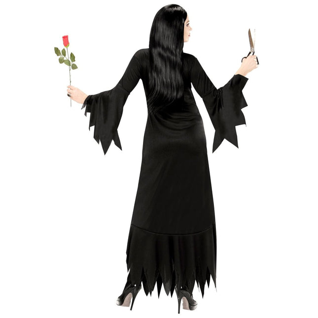 Halloween Jurk Zwart Dames Mortisia Lang van Widmann koop je bij Partywinkel