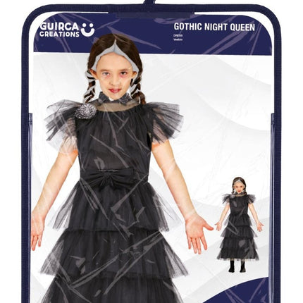 Halloween Jurk Zwart Kind Gotic Queen van Fiestas Guirca koop je bij Partywinkel