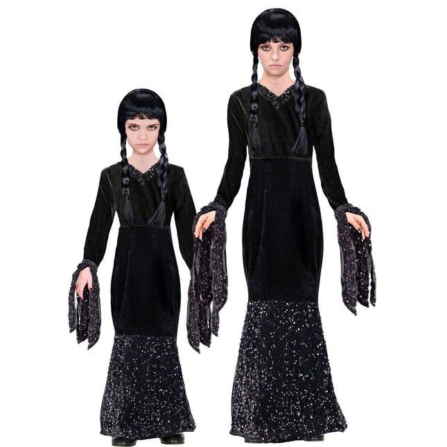 Halloween Jurk Zwart Meisje Lang van Widmann koop je bij Partywinkel