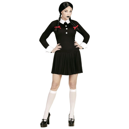 Halloween Jurk Zwart Wit Dames van Widmann koop je bij Partywinkel