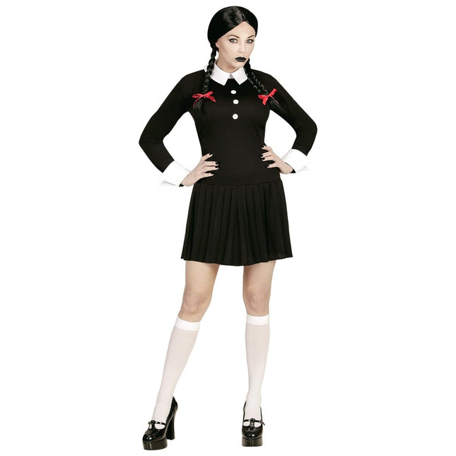 Halloween Jurk Zwart Wit Dames van Widmann koop je bij Partywinkel