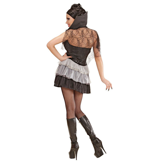 Halloween Jurk Zwart Wit Dames Vampier van Widmann koop je bij Partywinkel