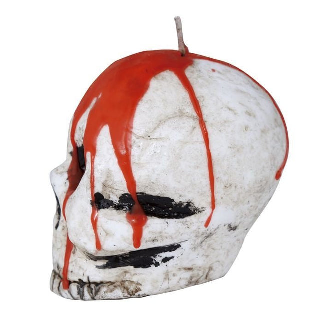 Halloween Kaars Bloederig Schedel 10cm van Fiestas Guirca koop je bij Partywinkel
