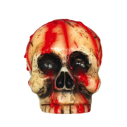 Halloween Kaars Bloederig Schedel 10cm van Fiestas Guirca koop je bij Partywinkel