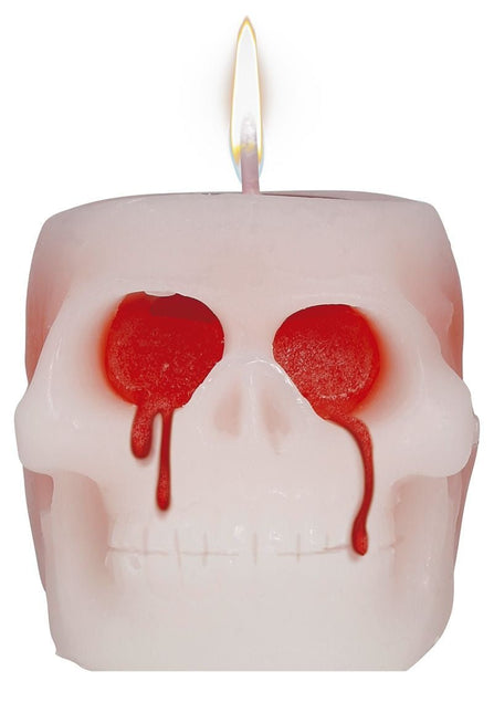 Halloween Kaars Bloederig Schedel 6cm van Fiestas Guirca koop je bij Partywinkel