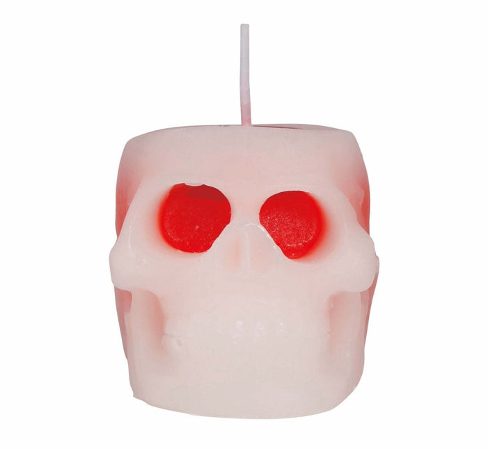 Halloween Kaars Bloederig Schedel 6cm van Fiestas Guirca koop je bij Partywinkel