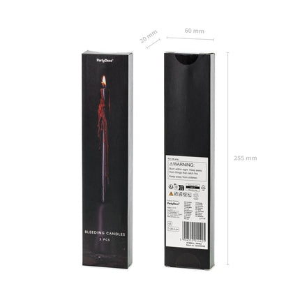 Halloween Kaarsen Bloed 20,5cm 3st van Partydeco koop je bij Partywinkel