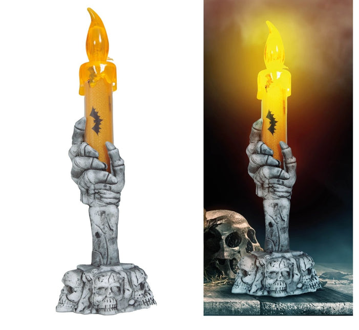 Halloween Kandelaar Met Led Kaars 15cm van Fiestas Guirca koop je bij Partywinkel
