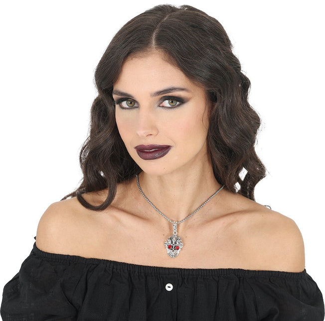Halloween Ketting Doodskop 5,5cm van Fiestas Guirca koop je bij Partywinkel
