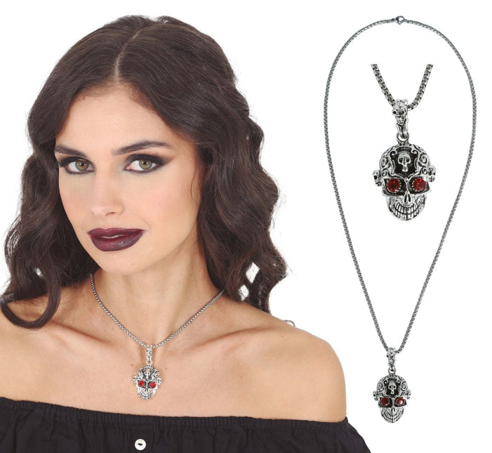 Halloween Ketting Doodskop 5,5cm van Fiestas Guirca koop je bij Partywinkel