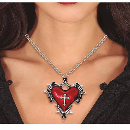 Halloween Ketting Rood Hart van Fiestas Guirca koop je bij Partywinkel