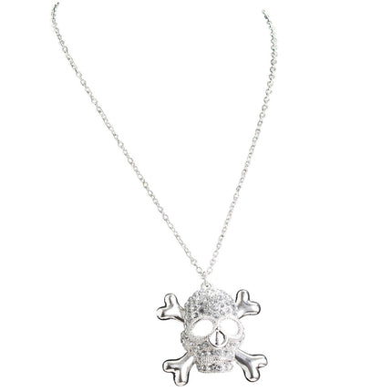 Halloween Ketting Schedel Met Diamanten van Widmann koop je bij Partywinkel