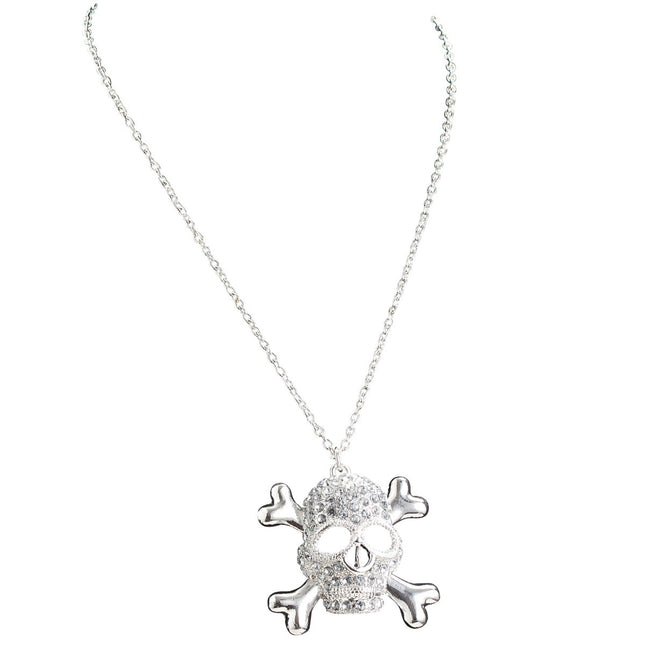 Halloween Ketting Schedel Met Diamanten van Widmann koop je bij Partywinkel