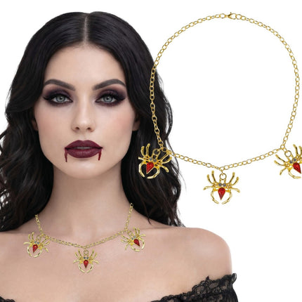 Halloween Ketting Spinnen Metaal van Fiestas Guirca koop je bij Partywinkel