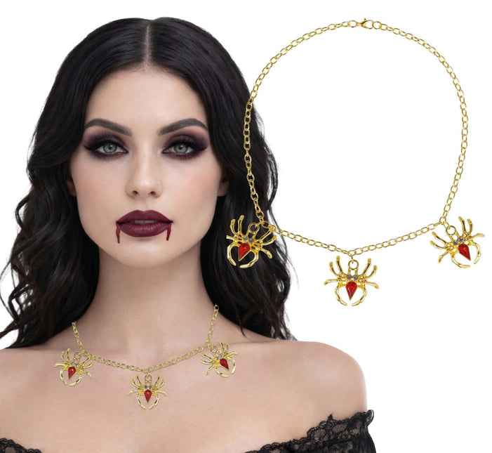Halloween Ketting Spinnen Metaal van Fiestas Guirca koop je bij Partywinkel