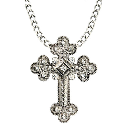 Halloween Ketting Zilver Kruis Steentjes van Widmann koop je bij Partywinkel