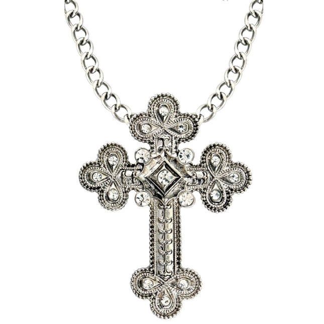 Halloween Ketting Zilver Kruis Steentjes van Widmann koop je bij Partywinkel