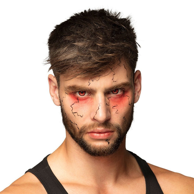 Halloween Kleurlenzen Rood Zwart van Boland koop je bij Partywinkel
