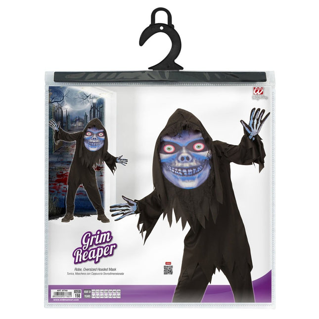 Halloween Kostuum Blauw Paars Kind Magere Hein van Widmann koop je bij Partywinkel