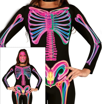 Halloween Kostuum Dames Neon Skelet van Fiestas Guirca koop je bij Partywinkel
